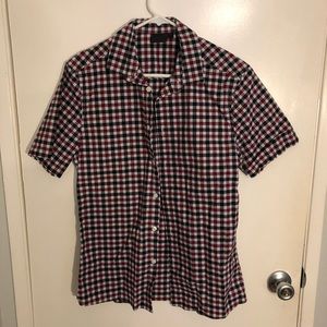 Checkered shirt sleeve button down
